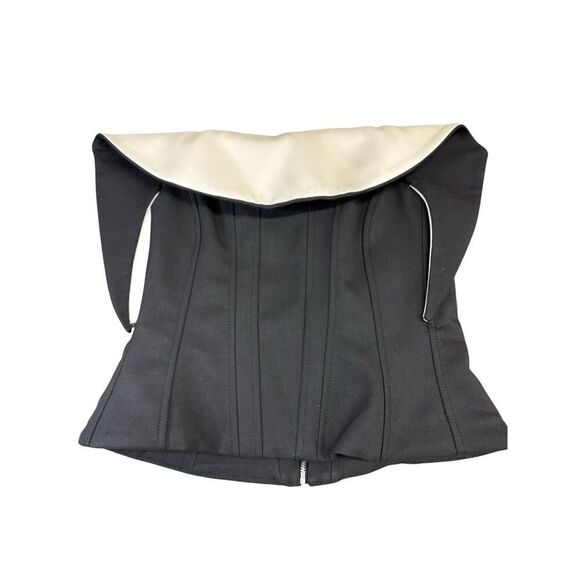NWT ZARA Black White Sculptural Bustier Corset Top Size Small Avant-Garde - Picture 7 of 11